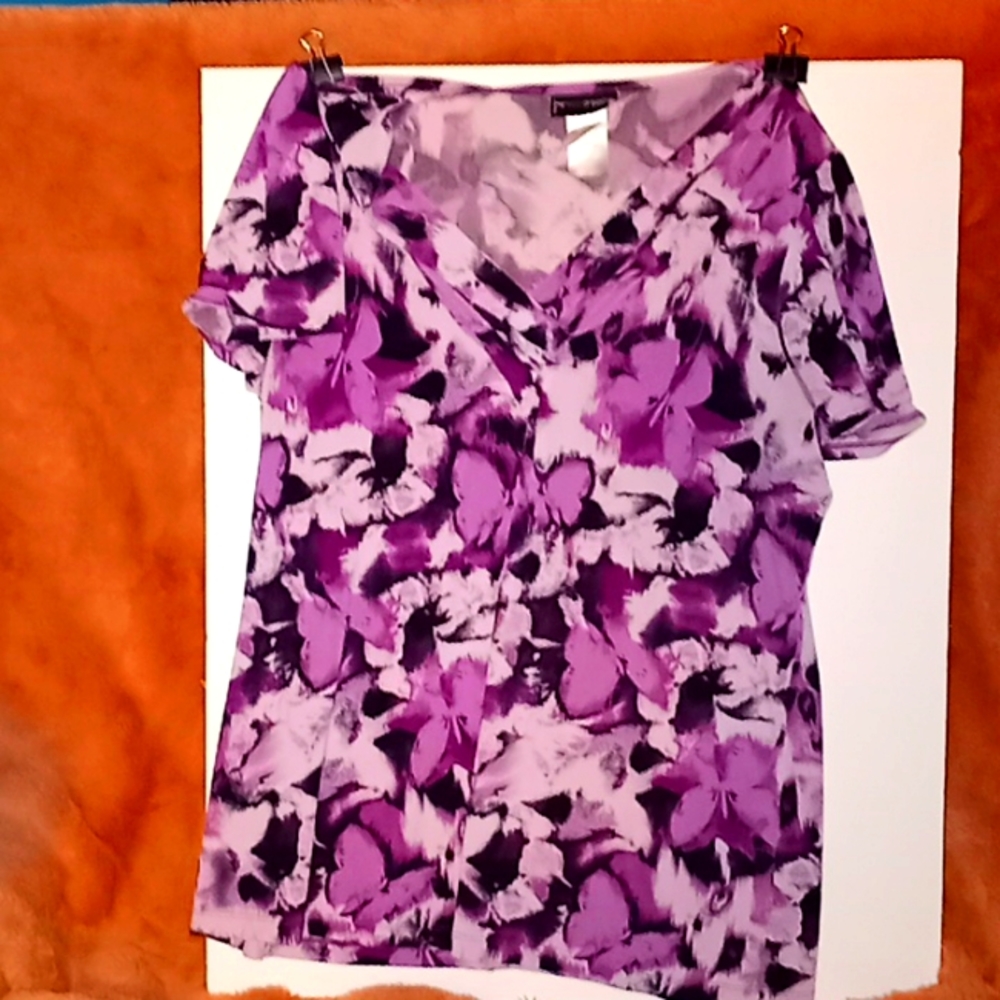 A purple butterfly top